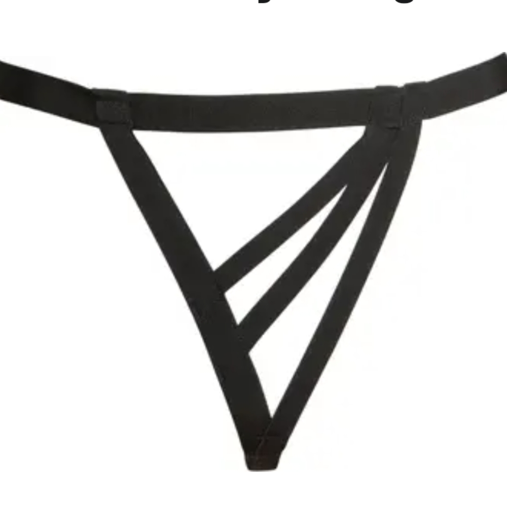 NWT Suzy  black strappy Thong